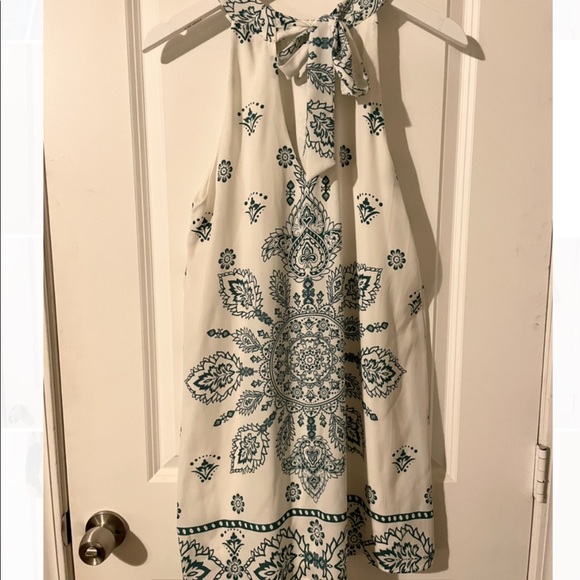 Lulus Dress - White with emerald design. - Picture 2 of 2